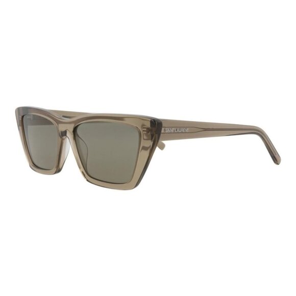 Saint Laurent Womens Cat Eye Brown Brown Grey Fashion Designer Eyewear - Picture 1 of 4